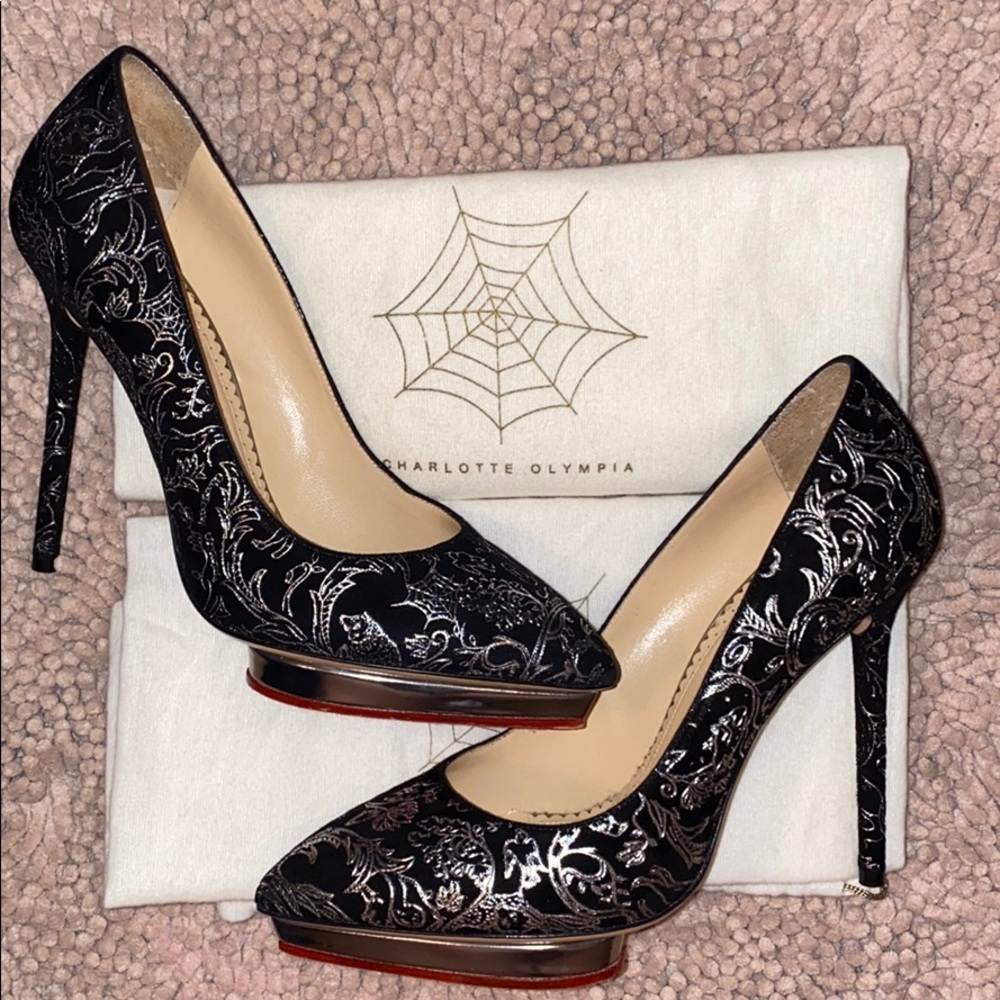 Charlotte Olympia Debbie Suede Heart Platform